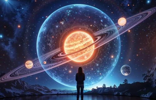 An abstract image with green and yellow lines over a city street at night